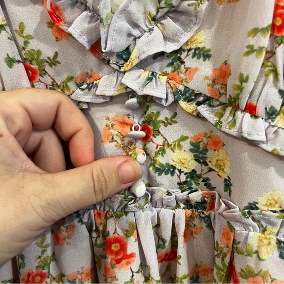 Revolve Lovers & Friends Raya lilac floral mini dress w ruffle detail size xxs - Picture 10 of 11